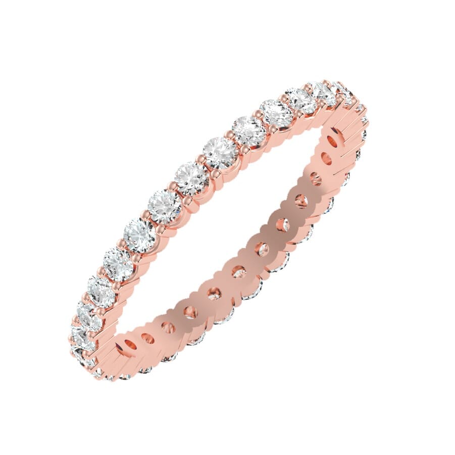 18KT Gold and 0.90 Carat F Color VS Clarity Round Diamond Eternity Ring