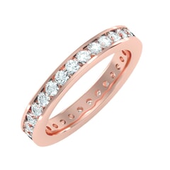 18KT Gold and 1.20 Carat F Color VS Clarity Round Diamond Eternity Ring