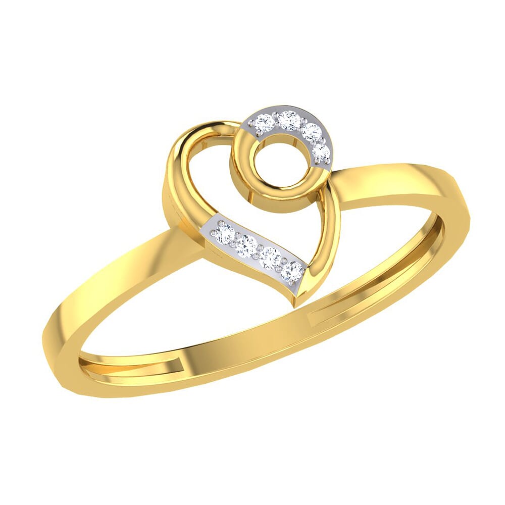 14KT Gold and 0.02 Carat F Color VS Clarity Diamond Ring