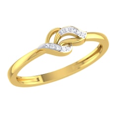 14KT Gold and 0.03 Carat F Color VS Clarity Diamond Ring