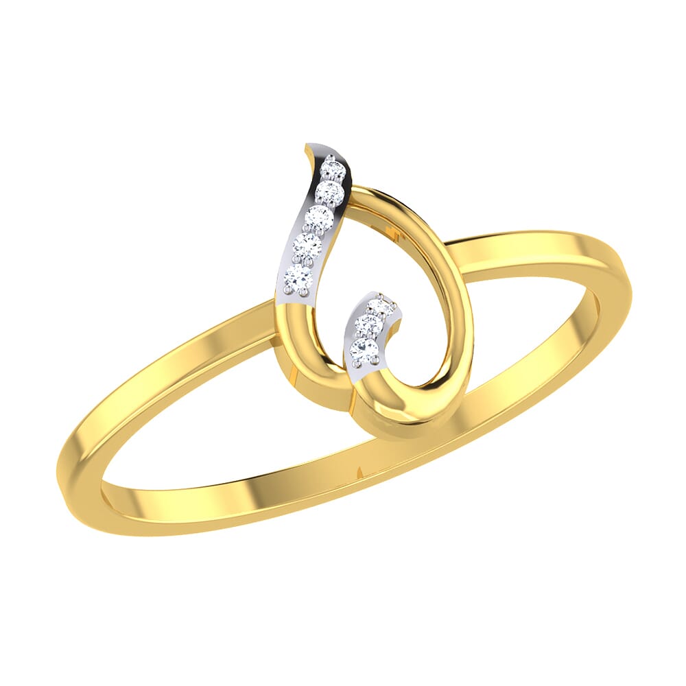 14KT Gold and 0.02 Carat F Color VS Clarity Diamond Ring