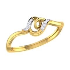 14KT Gold and 0.02 Carat F Color VS Clarity Diamond Ring