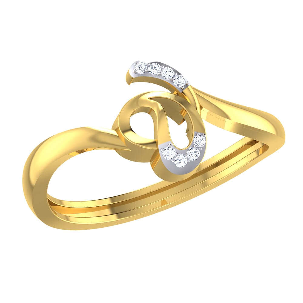 14KT Gold and 0.03 Carat F Color VS Clarity Diamond Ring