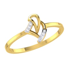 14KT Gold and 0.02 Carat F Color VS Clarity Diamond Ring