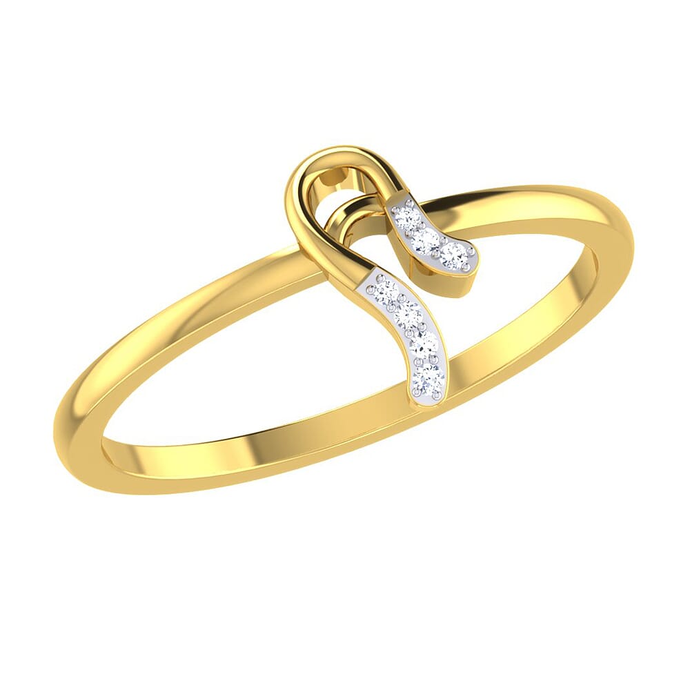 14KT Gold and 0.02 Carat F Color VS Clarity Diamond Ring