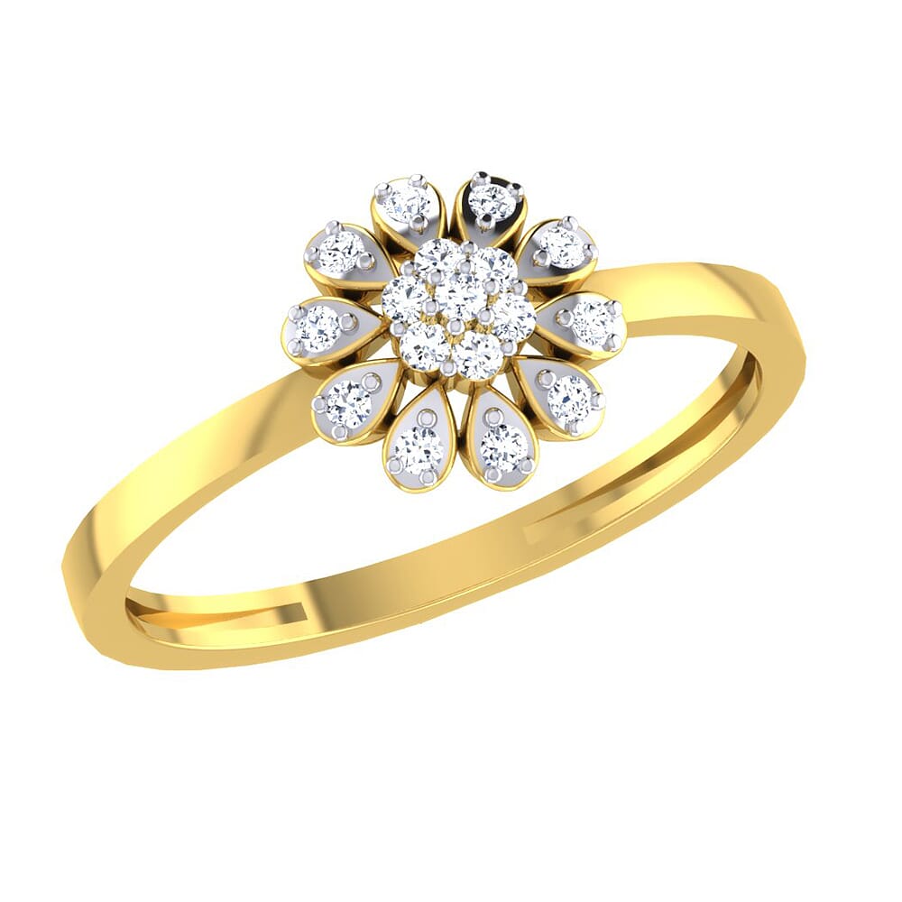 14KT Gold and 0.11 Carat F Color VS Clarity Diamond Ring