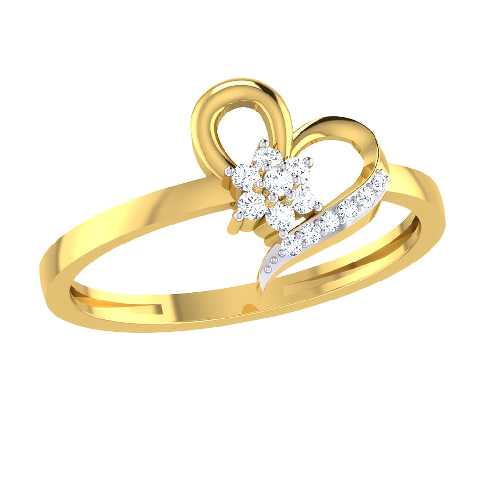 14KT Gold and 0.08 Carat F Color VS Clarity Diamond Ring