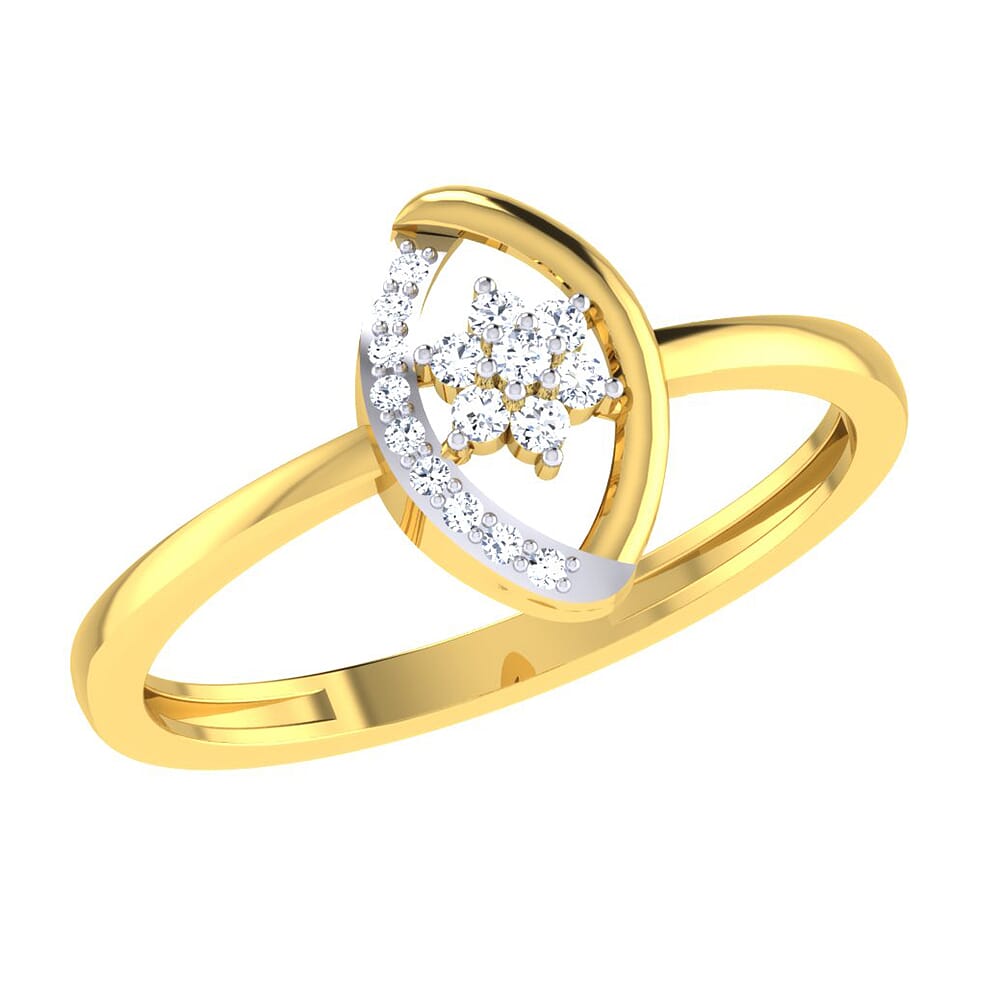 14KT Gold and 0.07 Carat F Color VS Clarity Diamond Ring