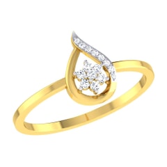 14KT Gold and 0.07 Carat F Color VS Clarity Diamond Ring