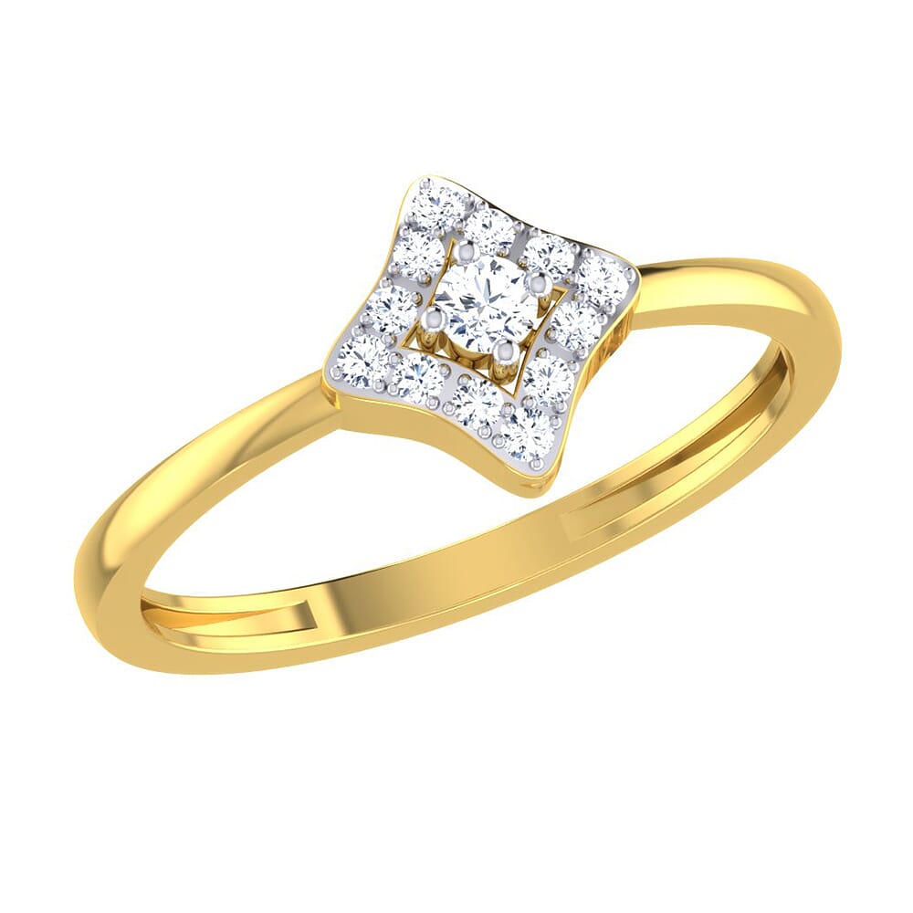 14KT Gold and 0.13 Carat F Color VS Clarity Diamond Ring