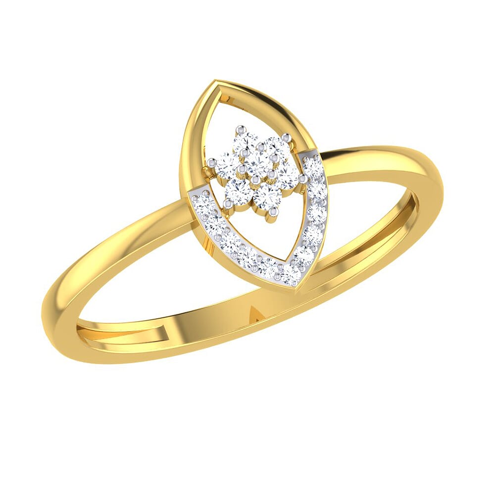 14KT Gold and 0.07 Carat F Color VS Clarity Diamond Ring