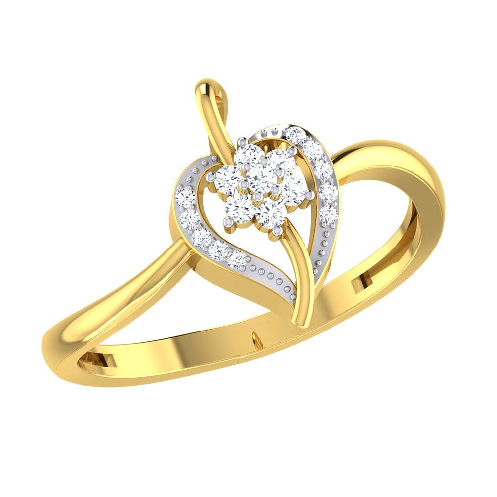 14KT Gold and 0.08 Carat F Color VS Clarity Diamond Ring