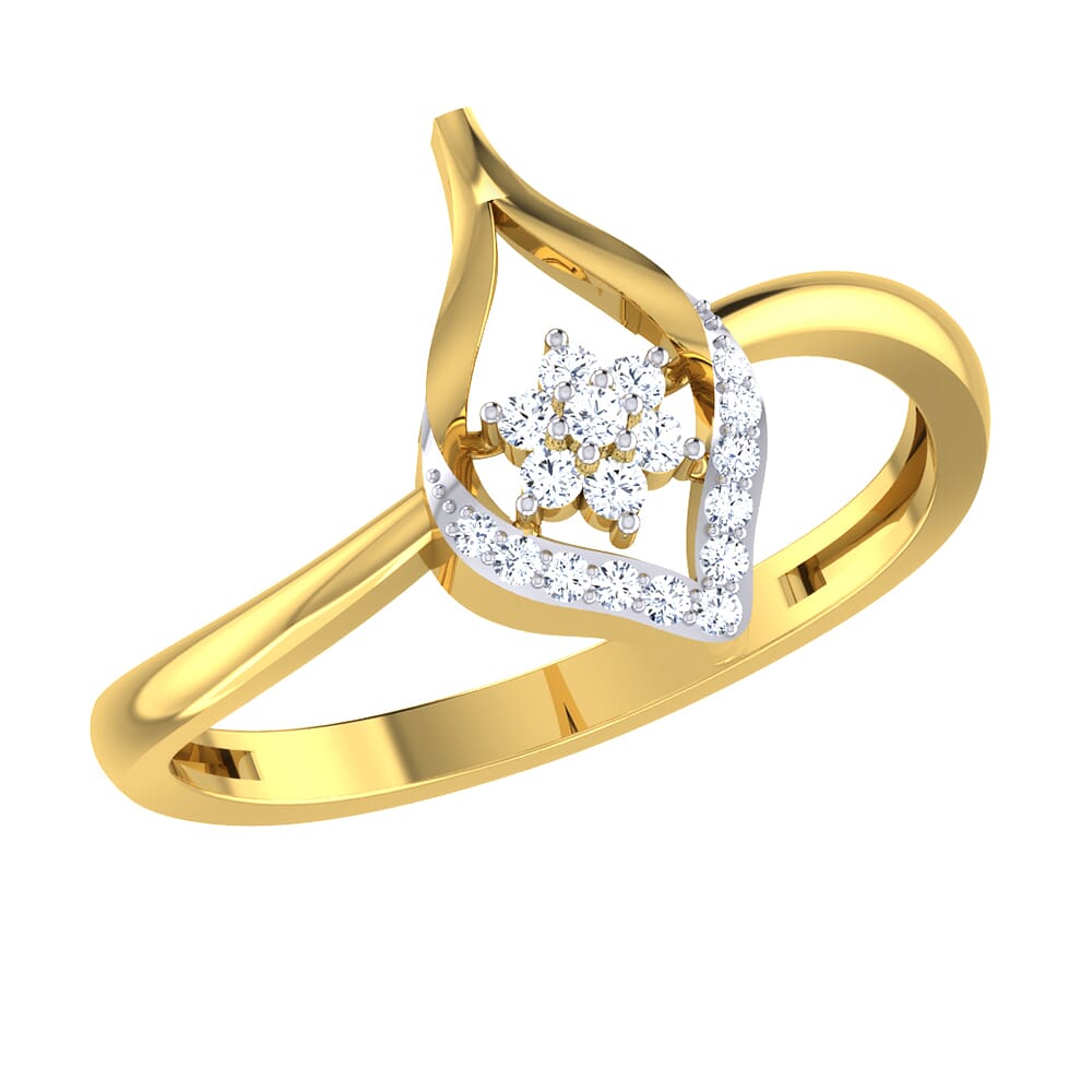 14KT Gold and 0.07 Carat F Color VS Clarity Diamond Ring