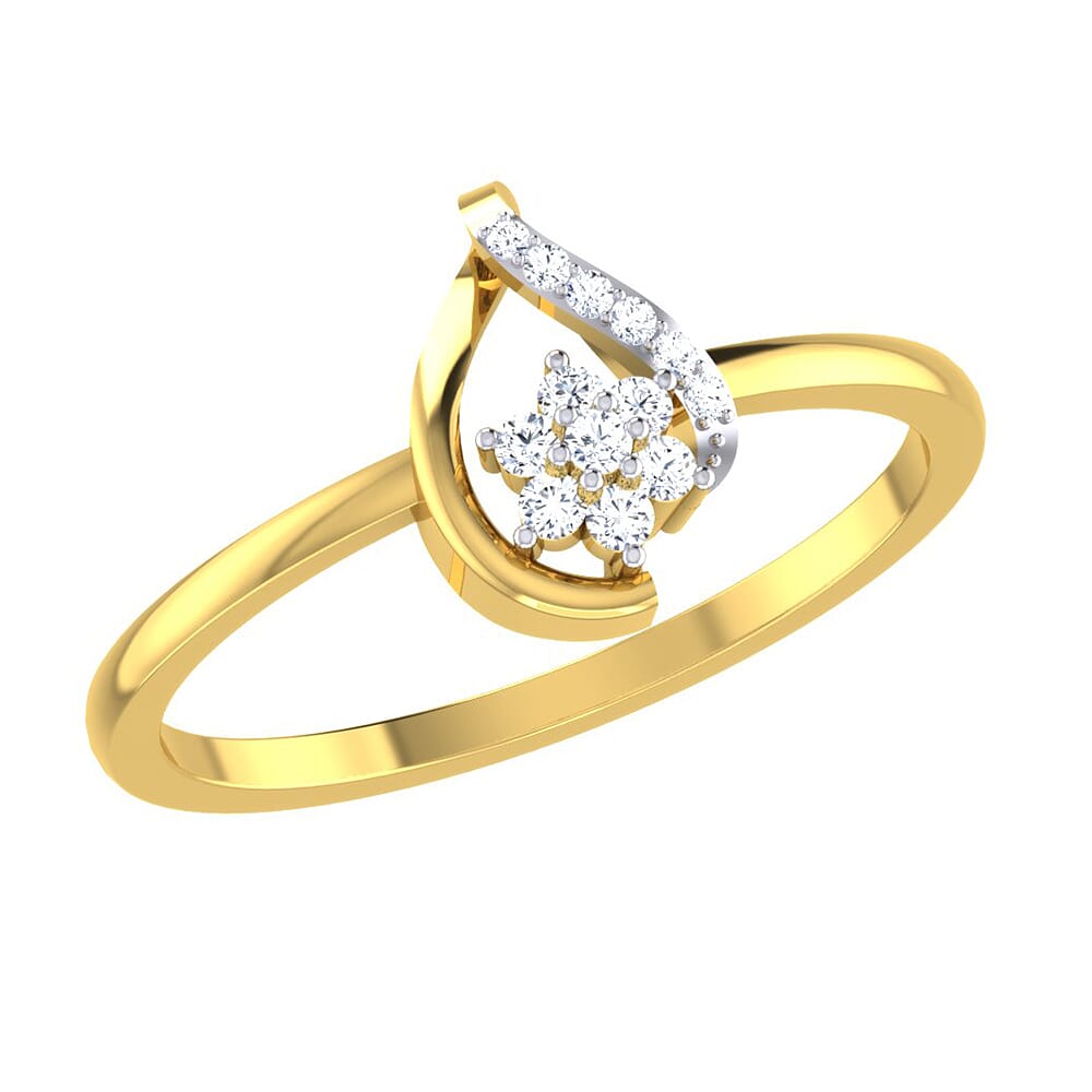 14KT Gold and 0.07 Carat F Color VS Clarity Diamond Ring