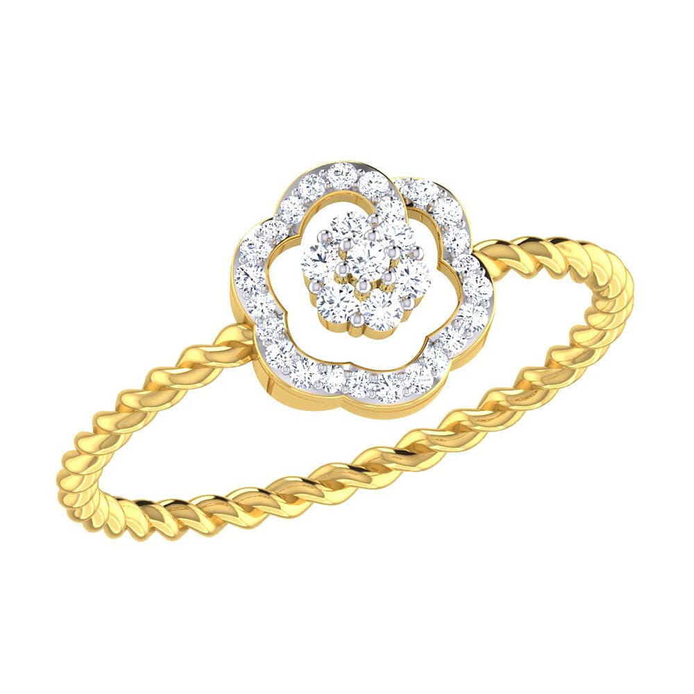 14KT Gold and 0.11 Carat F Color VS Clarity Diamond Ring