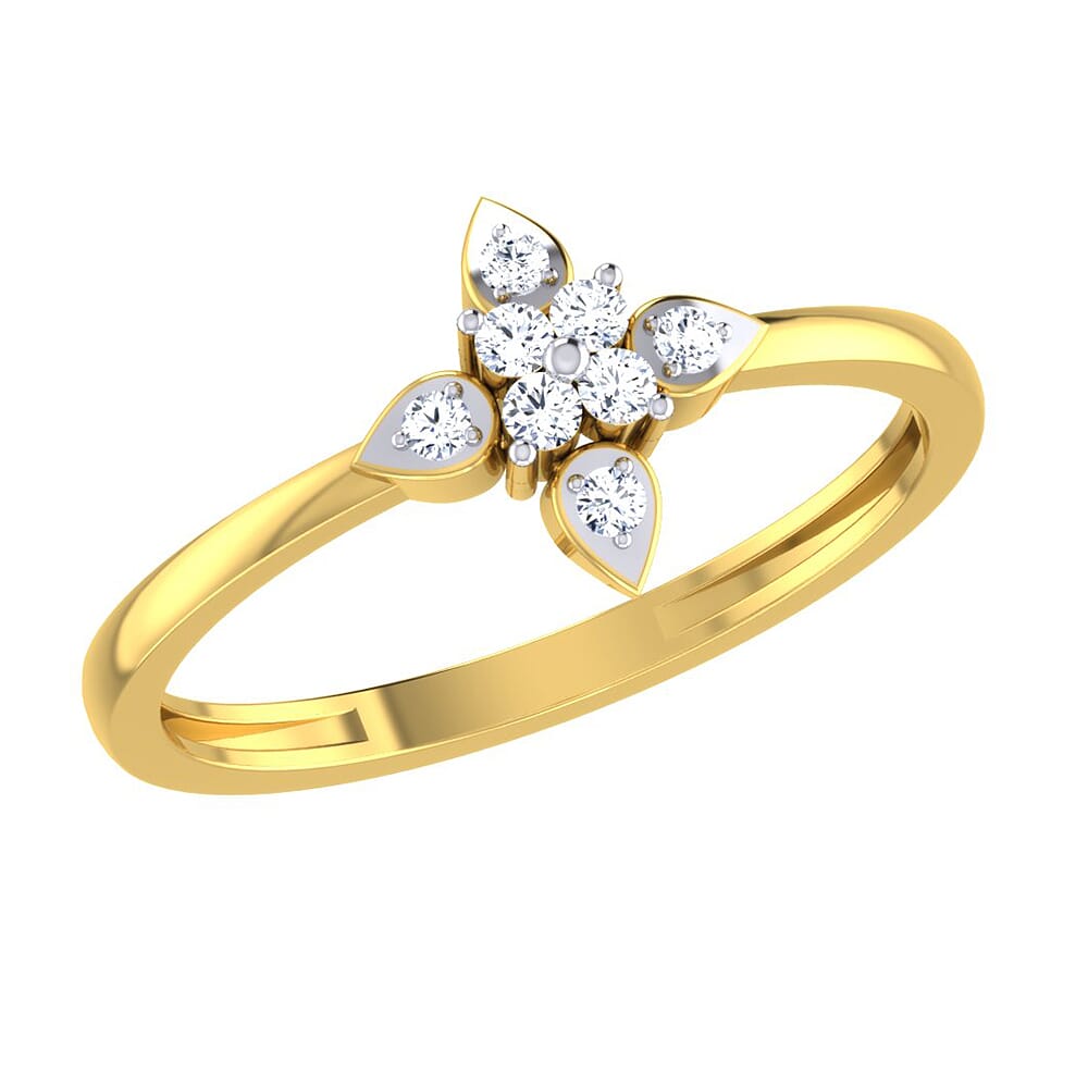 14KT Gold and 0.10 Carat F Color VS Clarity Diamond Ring