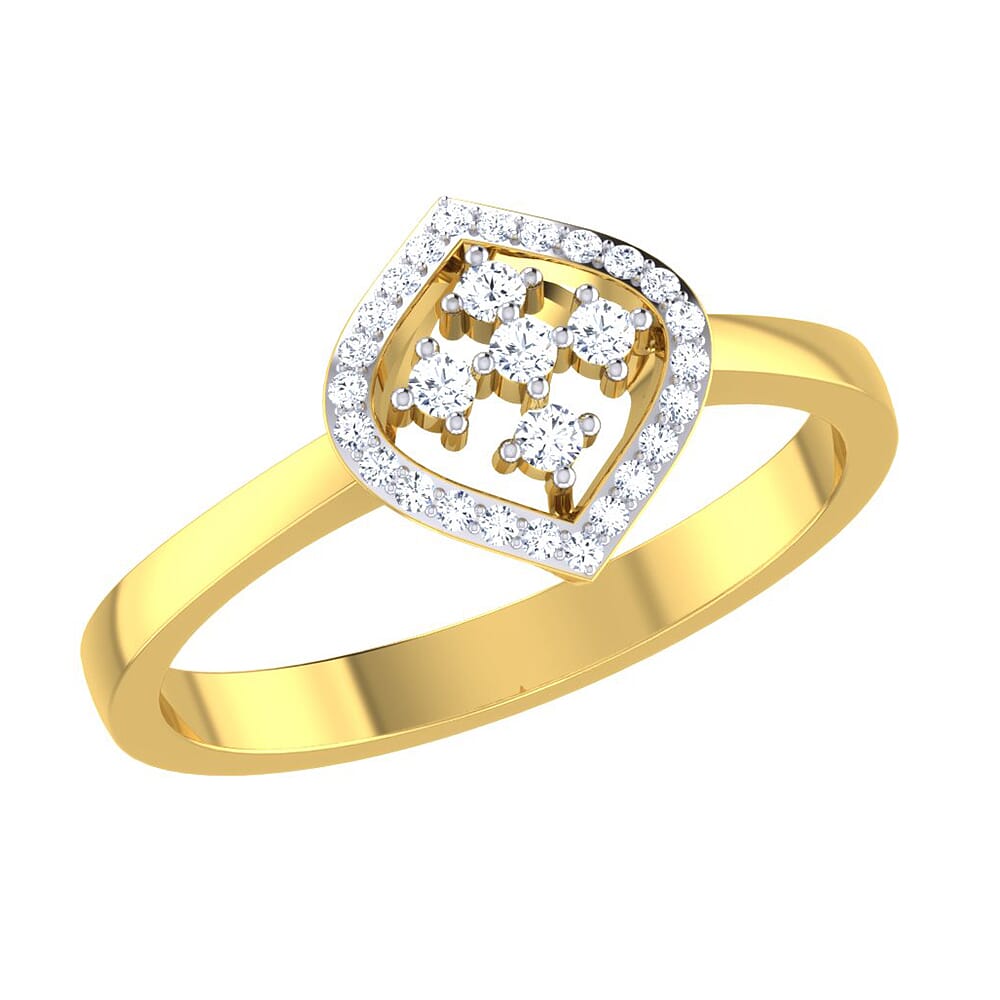 14KT Gold and 0.13 Carat F Color VS Clarity Diamond Ring
