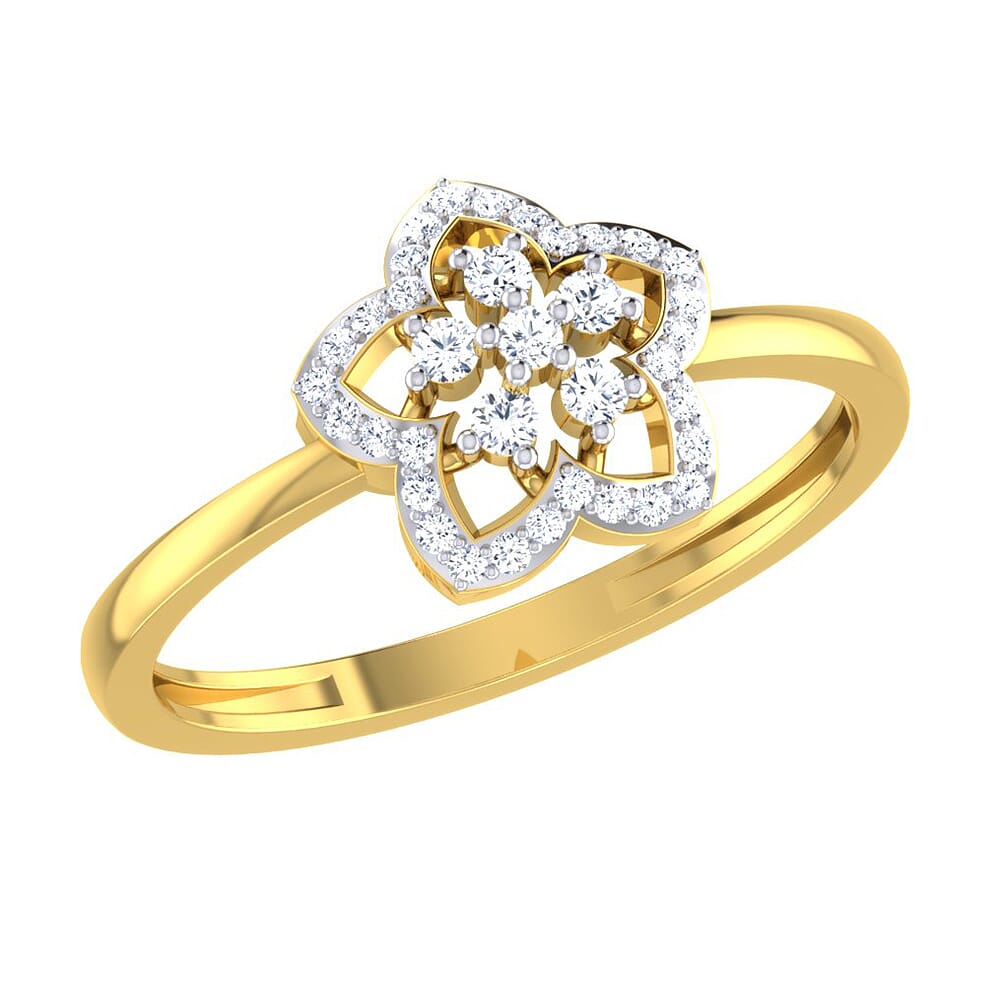 14KT Gold and 0.13 Carat F Color VS Clarity Diamond Ring