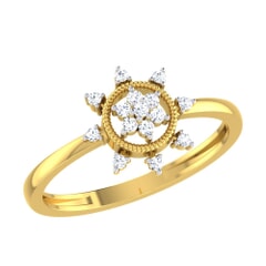14KT Gold and 0.09 Carat F Color VS Clarity Diamond Ring