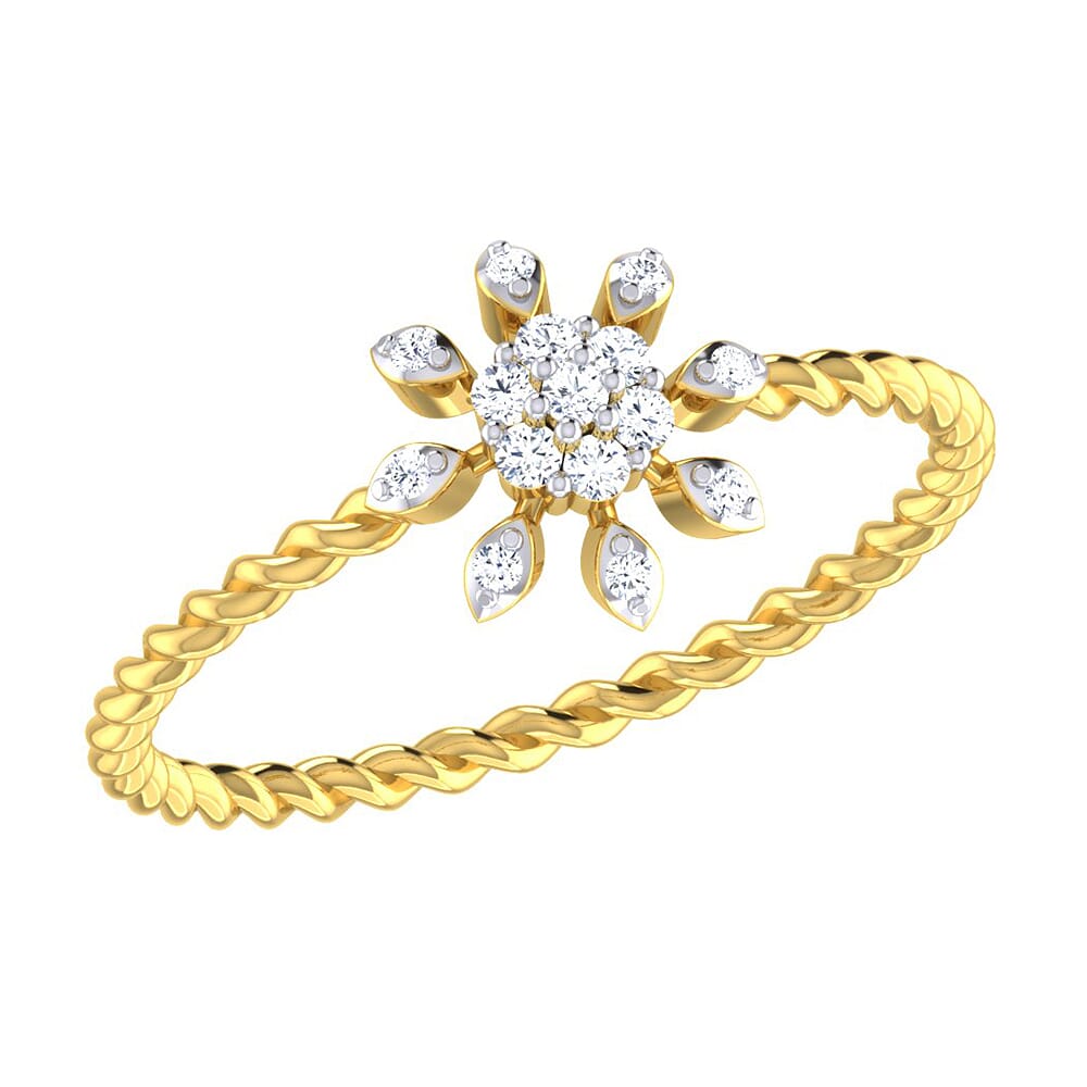 14KT Gold and 0.09 Carat F Color VS Clarity Diamond Ring