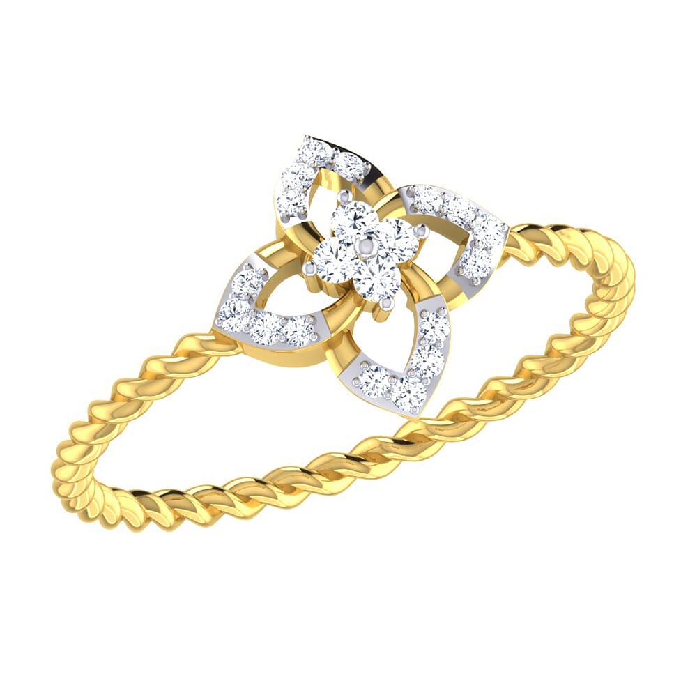 14KT Gold and 0.09 Carat F Color VS Clarity Diamond Ring