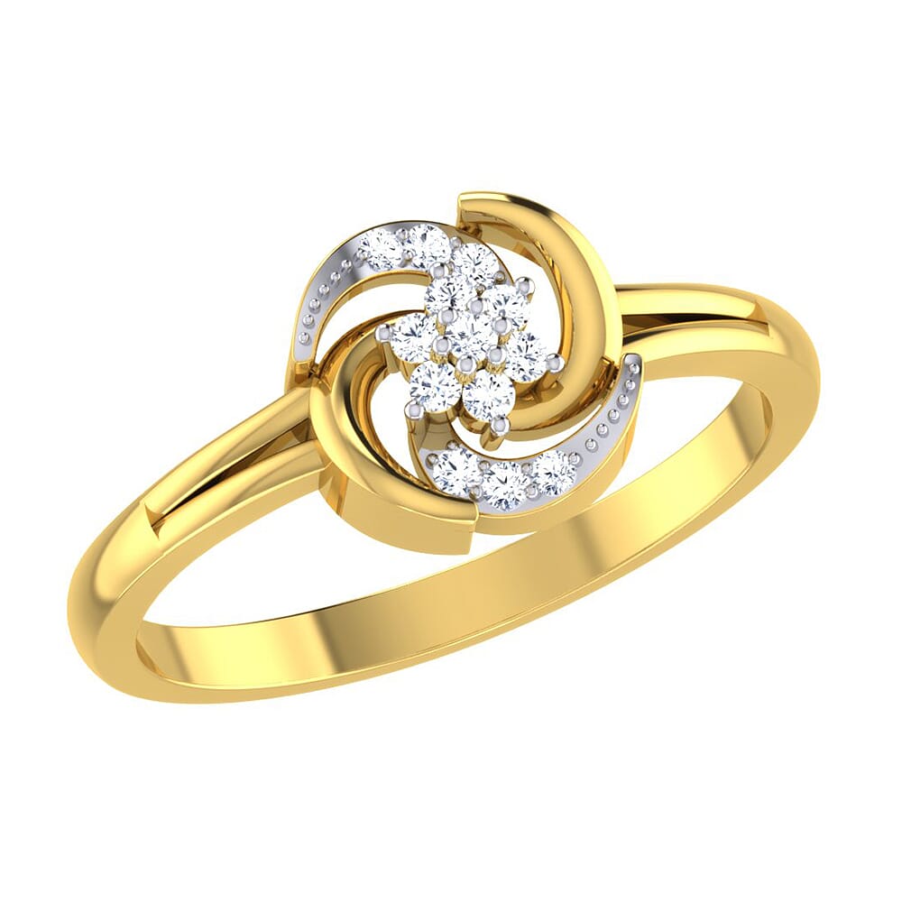 14KT Gold and 0.08 Carat F Color VS Clarity Diamond Ring
