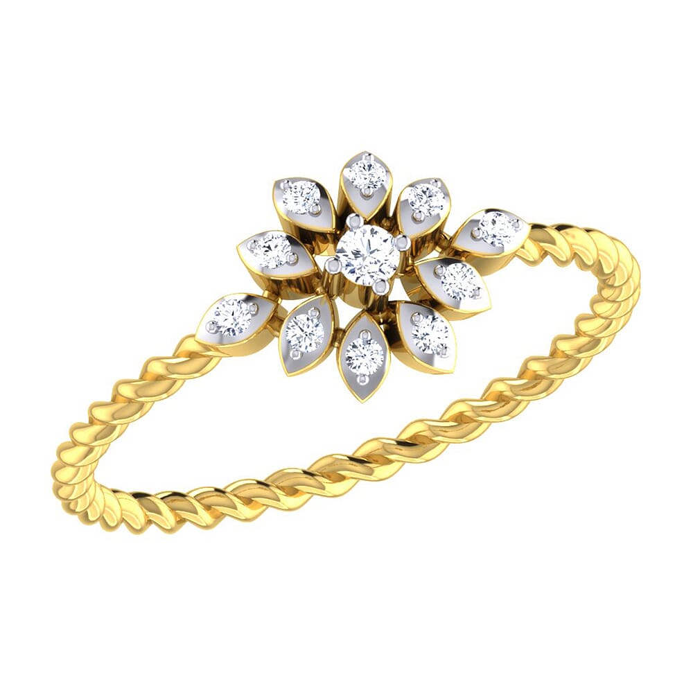 14KT Gold and 0.10 Carat F Color VS Clarity Diamond Ring