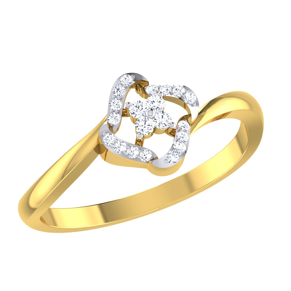 14KT Gold and 0.09 Carat F Color VS Clarity Diamond Ring