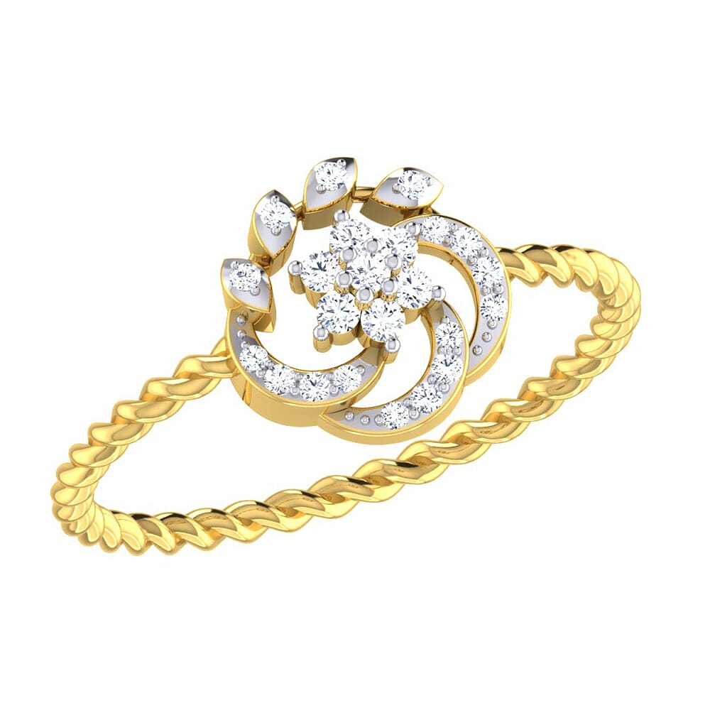 14KT Gold and 0.11 Carat F Color VS Clarity Diamond Ring