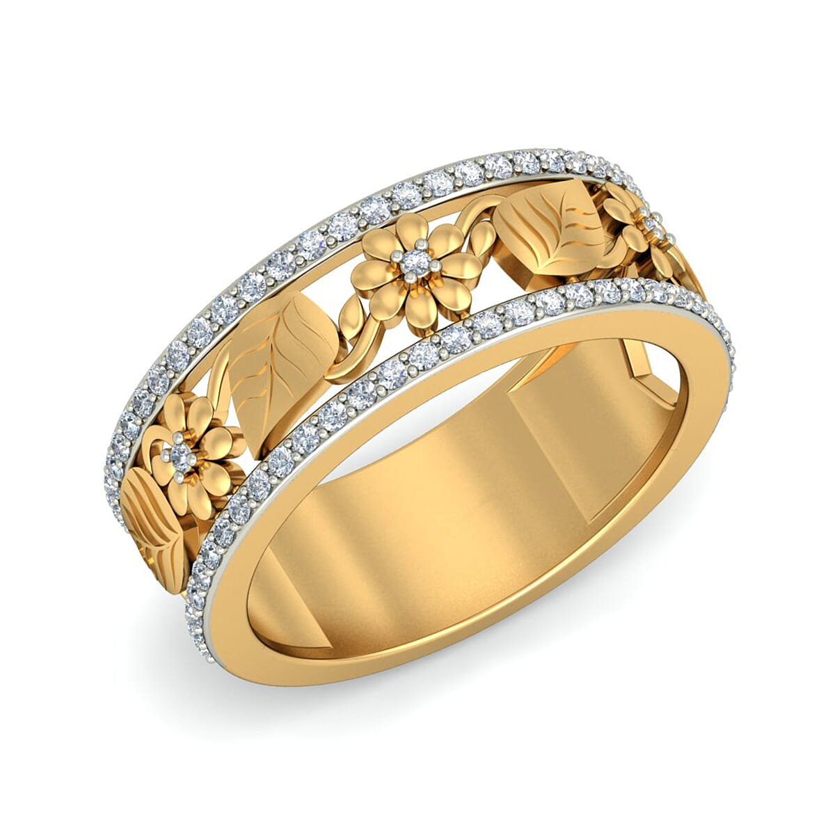 18KT Gold and 0.33 Carat F Color VS Clarity Diamond Ring