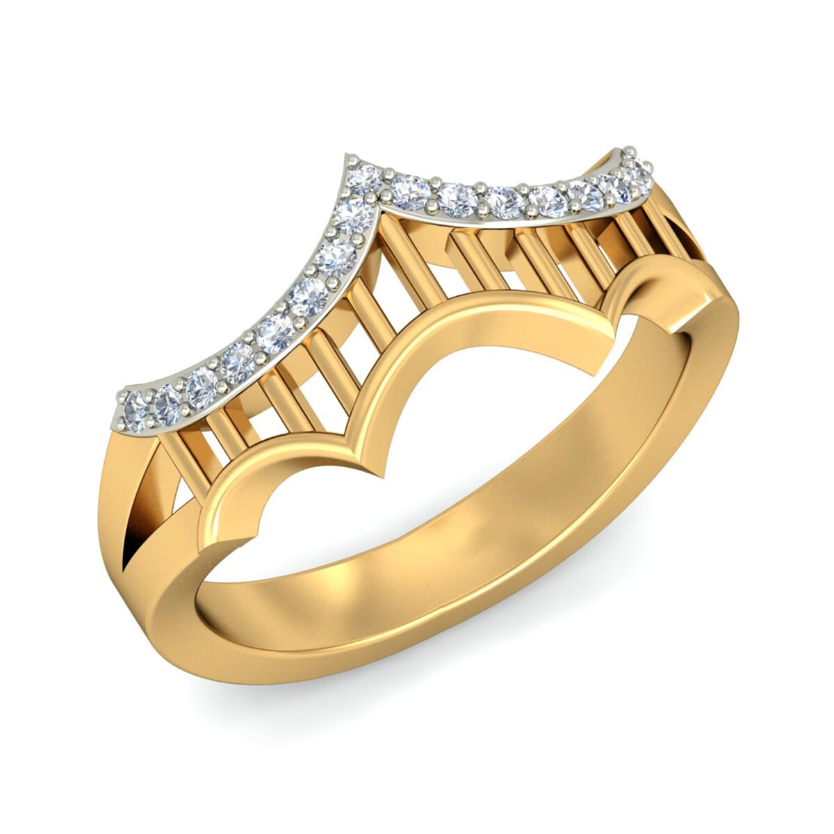 18KT Gold and 0.17 Carat F Color VS Clarity Diamond Ring