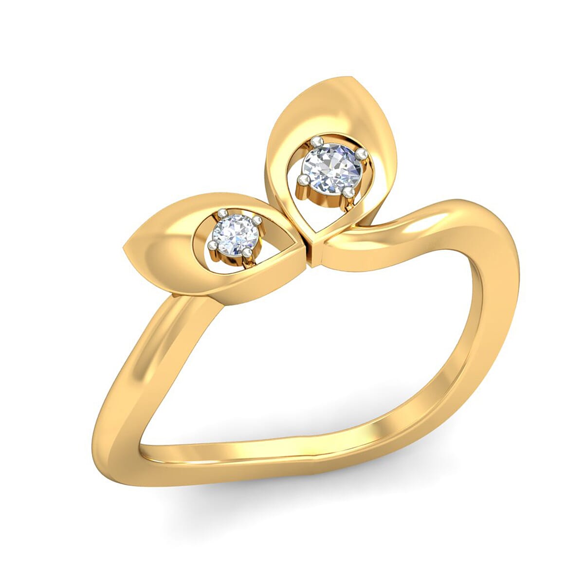 18KT Gold and 0.09 Carat F Color VS Clarity Diamond Ring