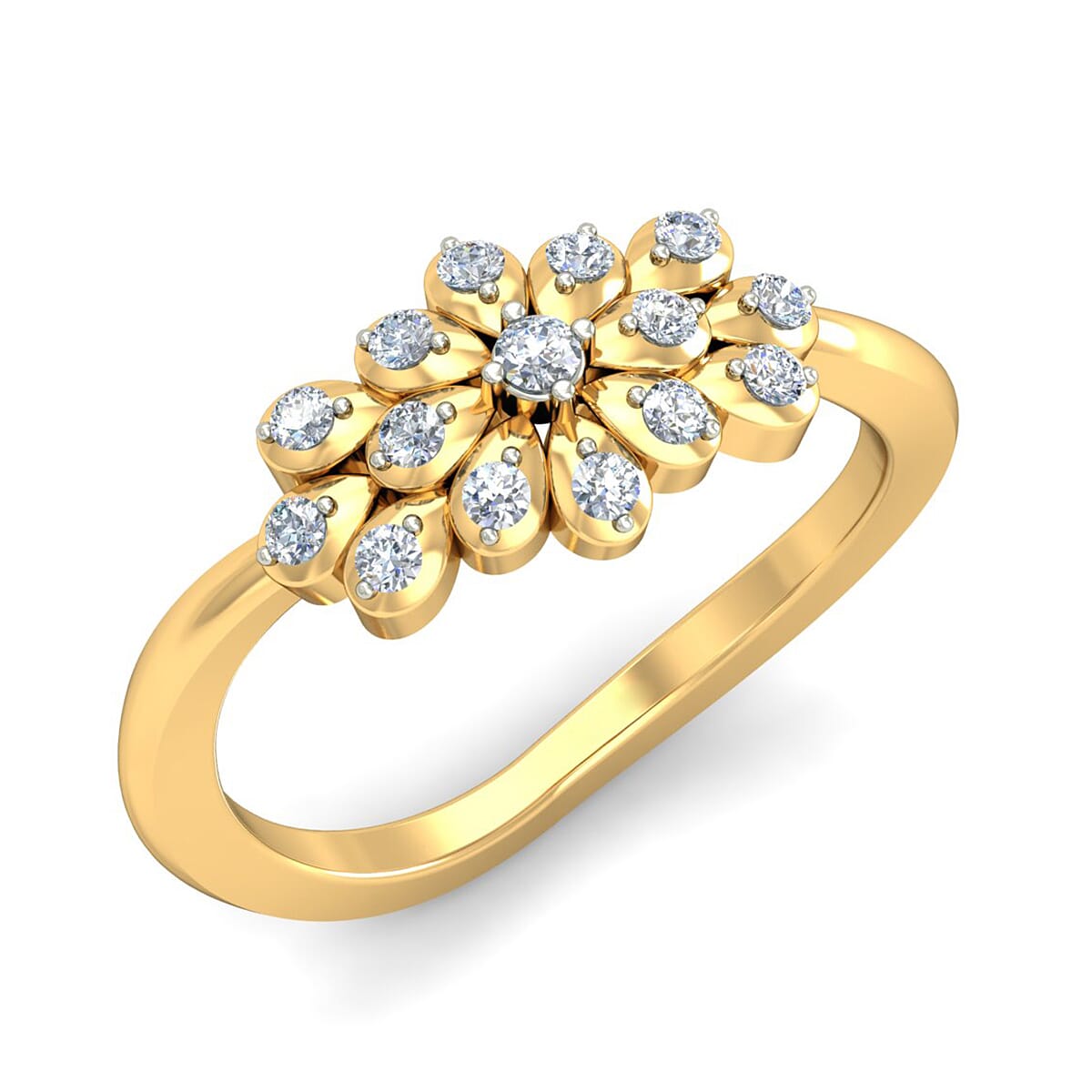 18KT Gold and 0.17 Carat F Color VS Clarity Diamond Ring