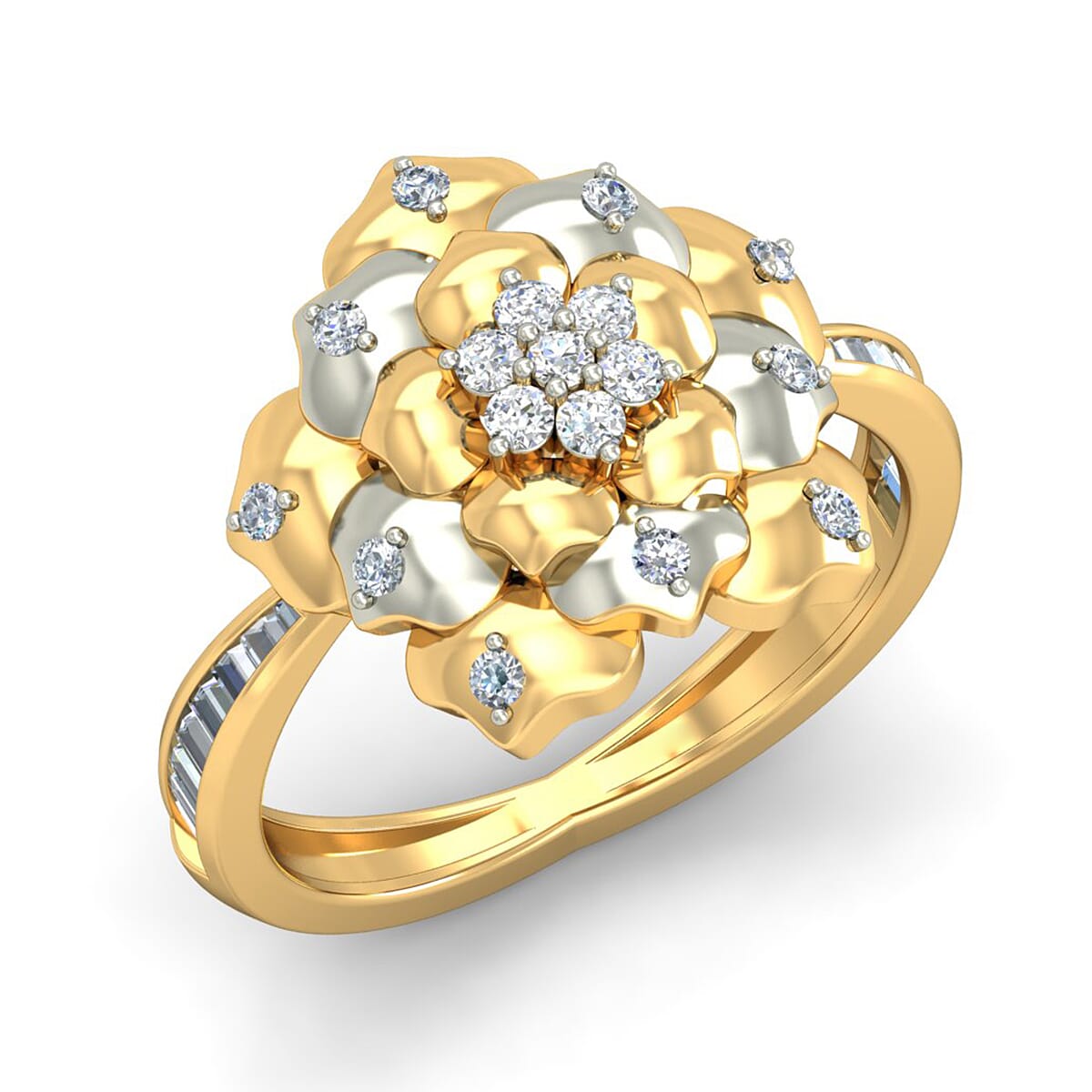 18KT Gold and 0.59 Carat F Color VS Clarity Diamond Ring