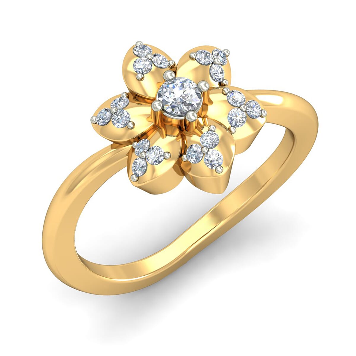 18KT Gold and 0.28 Carat F Color VS Clarity Diamond Ring