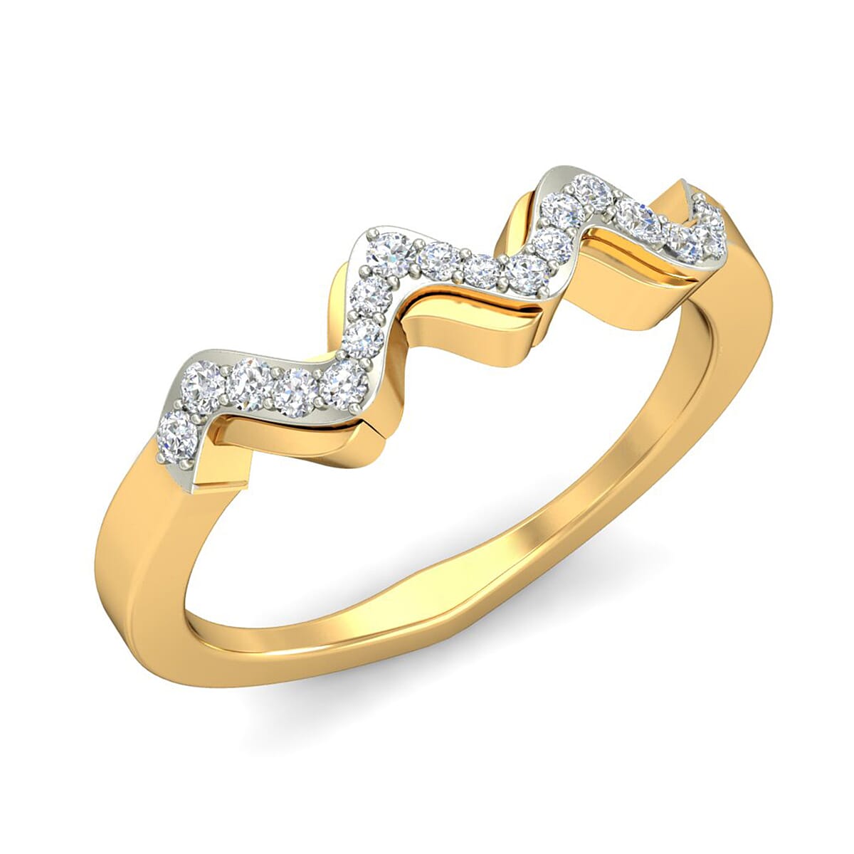 18KT Gold and 0.23 Carat F Color VS Clarity Diamond Ring