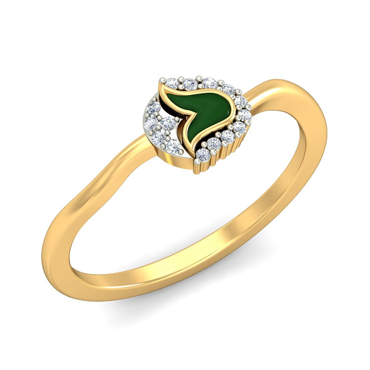 18KT Gold and 0.08 Carat F Color VS Clarity Diamond Ring