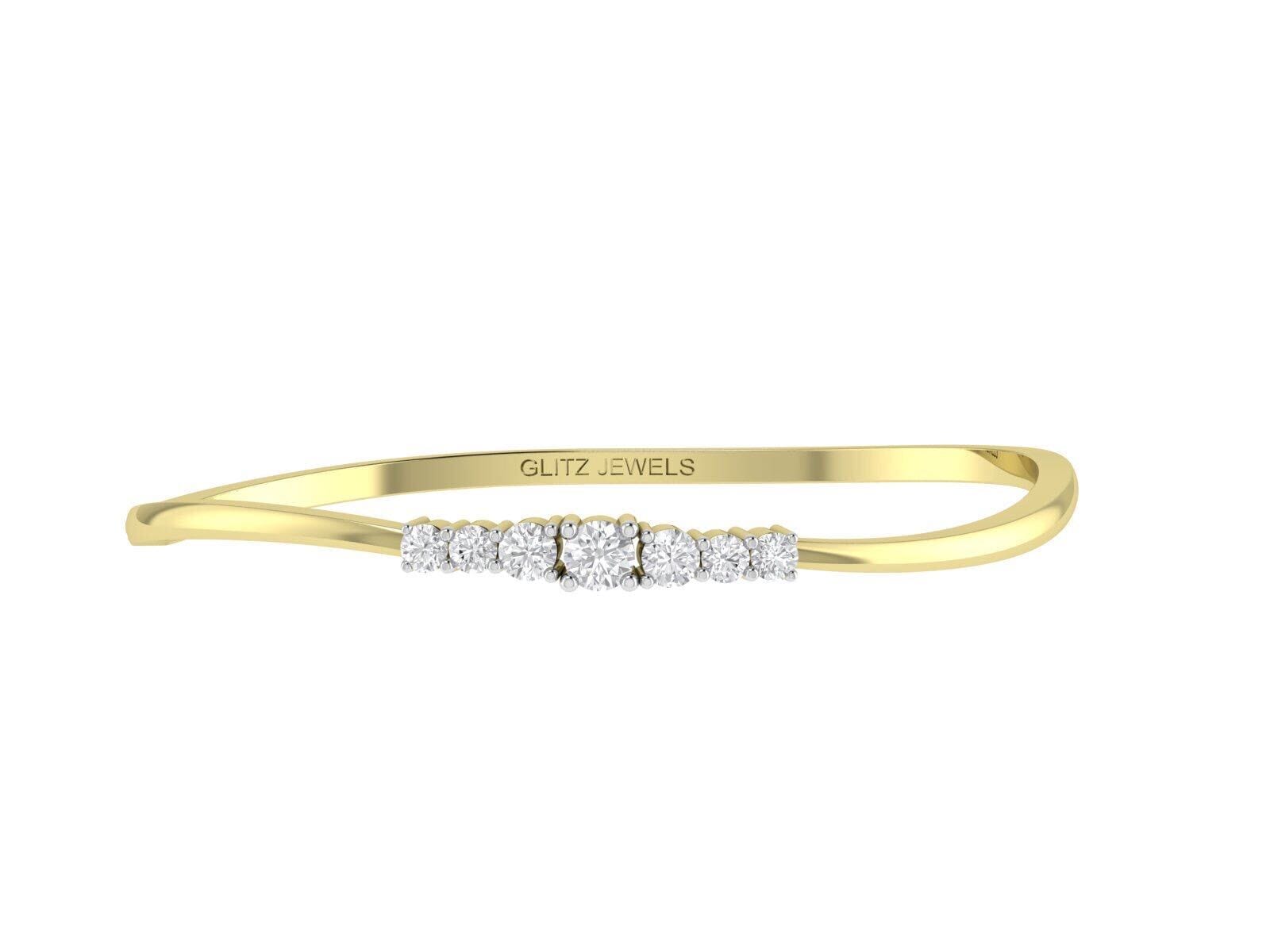 18K Gold and 0.50 carat Diamonds Bangle