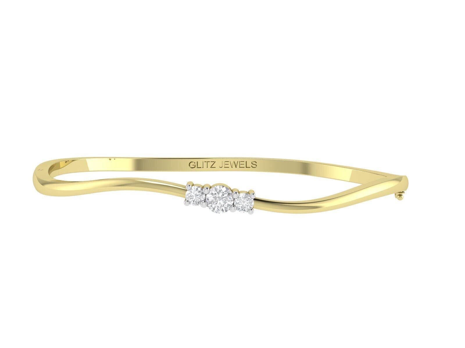 18K Gold and 0.26 carat Diamonds Bangle