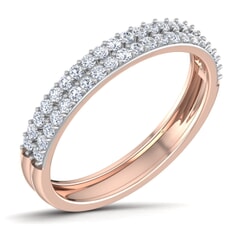 18K Gold and 0.42 Carat F Color VS Clarity Men's Diamond Ring