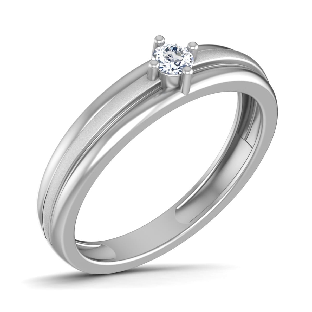 18K Gold and 0.11 Carat F Color VS Clarity Men's Diamond Ring