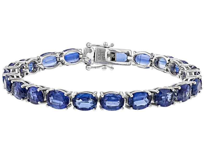 28.56 Ctw Natural Nepalese Kyanite 925 Sterling Silver Bracelet