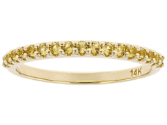 14K Gold and  0.26 Ctw Natural Yellow Sapphire Ring
