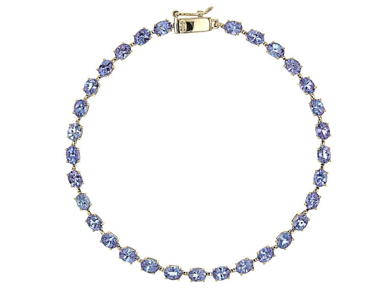 10K Gold and 4.50 Ctw Tanzanite Tennis Bracelet