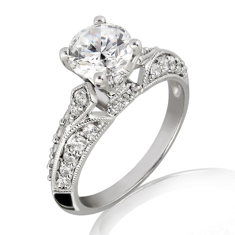 18KT Gold and 0.50 carat Side Diamond Engagement Ring with Certificate