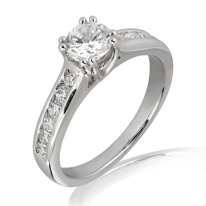 18KT Gold and 0.30 carat Side Diamond Engagement Ring with Certificate