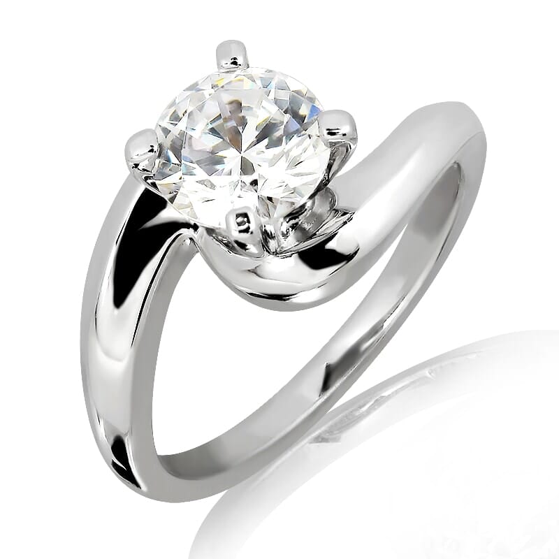 Moissanite Ring in 9KT or 14KT Gold with Certificate
