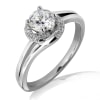 18KT Gold and 0.30 carat Side Diamond Engagement Ring with Certificate