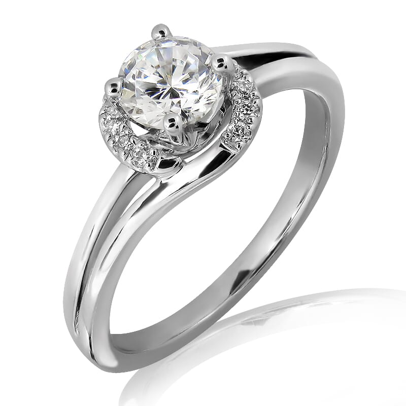 Moissanite Ring in 9KT or 14KT Gold with Certificate