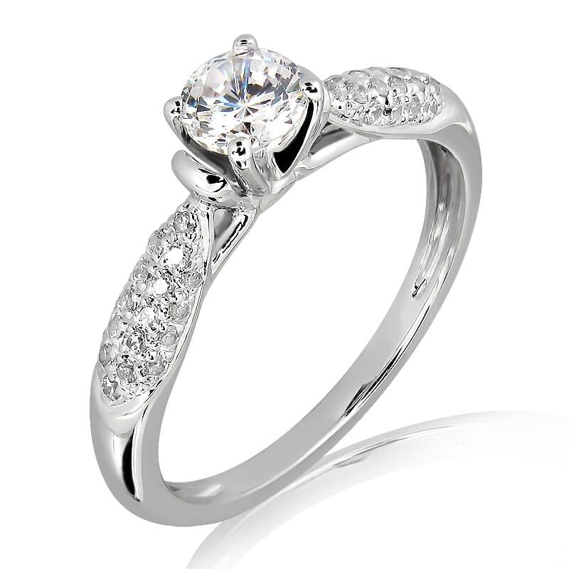 18KT Gold and 0.30 carat Side Diamond Engagement Ring with Certificate